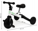 Tricicleta cu pedale 2 in 1,de echilibru, Ecotoys, Negru/Alb - imagine 4
