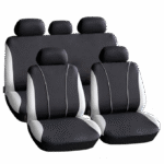 Set huse scaun auto ieftine, Universale 9 piese, model V-Style - GRI - imagine 2