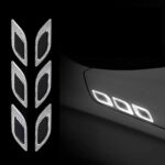 Set 2 stickere reflectorizante DIAMOND cu insertie Carbon 5D, culoare Argintie - imagine 2