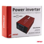 Convertor de tensiune 24V -> 230V, 300W/600W, 2 x USB 5V - imagine 8