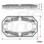 Rampa luminoasa girofar, culoare Orange, alimentare 12/24V, 48 LED-uri, protectie IP56, montaj cu magnet - imagine 9