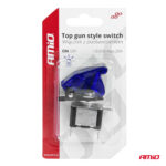 Comutator iluminat (intrerupator) cu protectie, destinatie auto, moto, ATV, SSV, Off-Road, model "TOP GUN", tensiune 12V - 24V, culoare Albastra - imagine 5