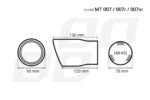 Ornament toba esapament din otel inoxidabil MT 007BC - FUMURIU - imagine 2