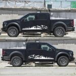 Set 2 stickere autoadezive pentru vehicule Off Road, model "Forest & Mountains", dimensiune 100 x 20 cm, culoare Alba - imagine 2