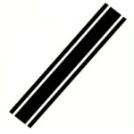 Sticker autoadeziv Tuning, model "Triple Stripes", dimensiune 125 x 22 cm, culoare Rosie - imagine 2