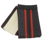 Husa volan din PIELE NATURALA CU DOUA DUNGI ROSII, pentru autoturisme, diametru 37 - 39 cm, cu ac si ata (se coase, aspect ORIGINAL) - imagine 4