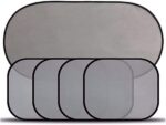 Set 5 perdele auto pentru protectie solara, universale, culoare Neagra