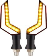 Set 2 lampi Semnalizare Moto, model BUMERANG, cu 2 functii, pozitie si semnalizare, tensiune 12V - imagine 2