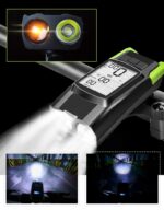 Vitezometru Digital cu lampa Fata + Spate si Claxon, waterproof, pentru bicicleta, model AVX-WT-BK-1718B - imagine 6