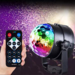 Proiector Disco LED RGB cu telecomanda si senzor de sunet - Bila Disco pentru petreceri - imagine 2