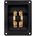 Conector boxa, forma patrata cu 4 contacte aurite, 123 x 96 mm