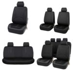 Set 11 huse scaun auto UNIVERSALE din piele ecologica NEGRU AG338E - imagine 5