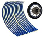 Set 16 ornamente Reflectorizante pentru jante auto, moto, culoare Albastra - imagine 2