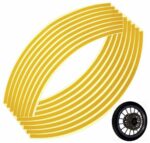 Set 16 ornamente Reflectorizante pentru jante auto, moto, culoare Galben - imagine 2