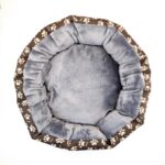 Culcus moale cu perna, pentru caine/pisica, culoare gri, impermeabil, baza antiderapanta, 50 cm - imagine 3