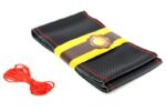 Husa volan din PIELE NEAGRA + ATA ROSIE, diametru 37 - 39 cm (se coase, aspect ORIGINAL) - imagine 6