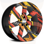 Set 4 Folii Imprimate Outdoor cu EcoSolvent, autoadezive, pentru decorarea jantelor auto, dimetru 60 cm, model FJT-13 - imagine 2