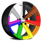 Set 4 Folii Imprimate Outdoor cu EcoSolvent, autoadezive, pentru decorarea jantelor auto, dimetru 60 cm, model FJT-35 - imagine 2