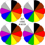 Set 4 Folii Imprimate Outdoor cu EcoSolvent, autoadezive, pentru decorarea jantelor auto, dimetru 60 cm, model FJT-35 - imagine 4