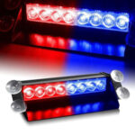 Lampa stroboscopica LED, montaj in parbriz, 8W, culoare Rosu - Albastru - imagine 2
