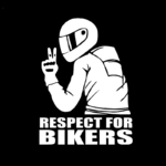 Sticker autoadeziv pentru vehicule Off Road, model "Respect For Bikers", dimensiune 17 x 12 cm, culoare Alba - imagine 2