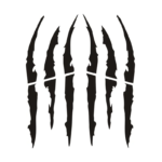 Set 2 stickere autoadezive Tuning, model "Monster Scratches", dimensiune 37 x 9 cm, culoare Negru - imagine 2