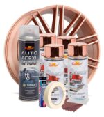 Kit complet reparatie si vopsire jante culoare Cupru Metalic, V4 - imagine 2