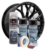 Kit complet reparatie si vopsire jante culoare Negru Metalizat, V2 - imagine 2