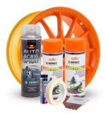 Kit complet reparatie si vopsire jante culoare Orange Fluorescent, V2 - imagine 2