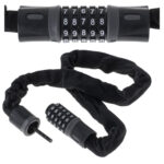 Antifurt bicicleta, Dispozitiv de blocare biciclete, Cifru cu 5 digits, lungime 90cm, culoare Neagra - imagine 2