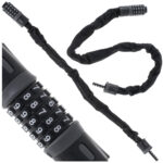 Antifurt bicicleta, Dispozitiv de blocare biciclete, Cifru cu 5 digits, lungime 90cm, culoare Neagra - imagine 4