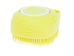 Perie din silicon cu dozator de sampon pentru spalare caini sau pisici, 7,5 x 7,5 cm, culoare galben - imagine 6
