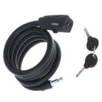 Antifurt bicicleta, Dispozitiv de blocare biciclete, spiralat, cu cheie, lungime 150cm, culoare Neagra - imagine 3