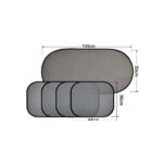 Set 5 perdele auto pentru protectie solara, universale, culoare Neagra - imagine 2
