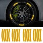 Set 20 bucati Elemente Reflectorizante "Wheel Arch" pentru autoturisme, biciclete, motociclete, atv-uri, scutere, culoare Orange