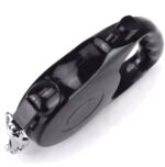 Lesa Retractabila Automata cu carabina pentru caini, lungime sfoara 5m, culoare Neagra - imagine 4