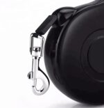 Lesa Retractabila Automata cu carabina pentru caini, lungime sfoara 5m, culoare Neagra - imagine 5