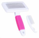 Perie de par alba cu roz pentru animale AVX-ZW3B - imagine 3