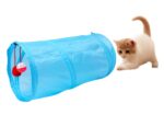 Jucarie pentru pisica de tip Tunel, lungime 50 cm, culoare albastru - imagine 3
