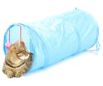 Jucarie pentru pisica de tip Tunel, lungime 50 cm, culoare albastru - imagine 4