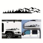 Set 2 stickere autoadezive pentru vehicule Off Road, model "Forest & Mountains", dimensiune 100 x 20 cm, culoare Neagra - imagine 3