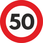 Autocolant Sticker "Limita Viteza" Reflectorizant - 50km/h