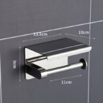 Suport metalic pentru hartie igienica cu raft pentru telefon, finisaj Crom - imagine 5