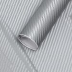 Folie colantare auto Carbon 3D - Argintiu (3m x 1,27m)