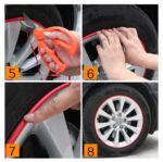 Inele de protectie si decor jante, adezive, din plastic flexibil - VERDE - imagine 4