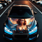 Folie Capota Auto "Hood Art" rezistenta la exterior, marime S (150 x 110cm) - Cod: AVX-CAPOTA-012S