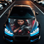 Folie Capota Auto "Hood Art" rezistenta la exterior, marime L (180 x 130cm) - Cod: AVX-CAPOTA-001L