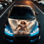 Folie Capota Auto "Hood Art" rezistenta la exterior, marime L (180 x 130cm) - Cod: AVX-CAPOTA-003L