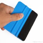 Racleta albastra cu velur pentru colantare folie autocolant - imagine 2