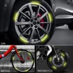 Set 20 bucati Elemente Reflectorizante "Wheel Arch" pentru autoturisme, biciclete, motociclete, atv-uri, scutere, culoare Orange - imagine 4
